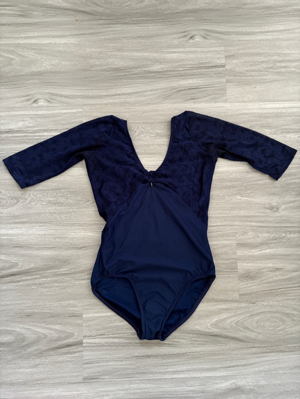 Navy Blue Motionwear 3/4 Sleeve Leo